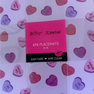 Betsey Johnson Heart Placemat Set of 6